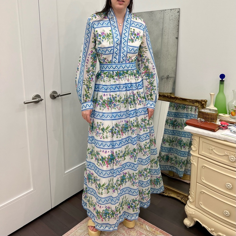 Vintage Floral Maxi Dress Gown
